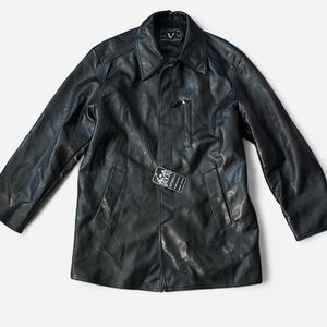 Long Black Leather Coat